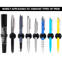 BLUESEABUY 10 Pièces Porte Stylo Clip Porte-Stylo en Acier au Manganèse Clips de Stylos Adhésifs avec Boucle à Ressort Réglable 