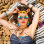 Weploda 7 Pièces Ensemble de Costume Hippie, Ensemble Costume Hippie Signe Collier, Ensemble de Costume Hippie Rétro Accessoires