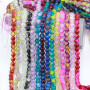 200 Pièces en Boîte Colorées Perles de Verre, 8mm Rondes Perles Craquelées avec Trou pour DIY Fabrication de Bijoux Collier Brac