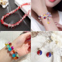 200 Pièces en Boîte Colorées Perles de Verre, 8mm Rondes Perles Craquelées avec Trou pour DIY Fabrication de Bijoux Collier Brac