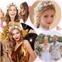 Brateuanoii Strass Perle Cheveux Bandeau, Headband Mariage Perle Bandeau, Serretête En Perle Pour Communion, Princesse Blanche F
