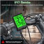 BOOTEEK Compteur Vélo sans Fil,Compteur Velo étanche IPX7 avec Rétro-Éclairage,Compteur VTT Arrêt et Démarrage Automatiques,Vite