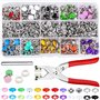 ECHOBUY Lot de 200 boutons-pression avec pince - Anneau en métal - 9