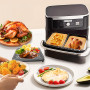 RWSRW 160pcs Papier Cuisson Air Fryer per Ninja Foodi Flex AF500EU BPA Free Jetable Antiadhésif pour Cuisson Saine sans Huile Co