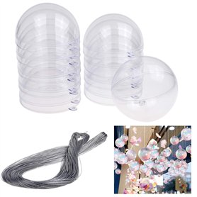 Kare & Kind 10x boules en plastique remplissable - Noël transparent clair