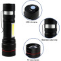 Lot de 2 lampes de poche LED 2000 lumens ultra lumineuses COB - Mini lampe de poche rechargeable par USB - Avec boîte en plastiq