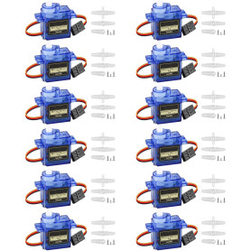 Vaileal 12 pièces 9G Micro Servo Moteur : Micro Servo Moteur 9G pour RC Robot Arm/Main /Marche Hélicoptère Bateau Avion Hélicopt