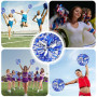 Lot de 6 pompons de pom-pom girl : pompon avec poignées, pompons de pom-pom girl, beaux pom-pom girl, rubans de fleurs, pompons 