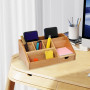 Behogan Organiseur de bureau avec tiroir, grande capacité, porte-stylos, porte-stylos, porte-stylos en bambou, multifonctionnel,