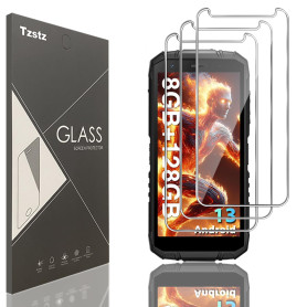 Tzstz 3 Pièces Verre Trempé D'écran Protecteur pour DOOGEE S41 Plus/DOOGEE S41 Max/DOOGEE S41T/DOOGEE S41 Pro Dureté 9H Anti Ray