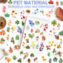 200 autocollants de fleurs, autocollants de plantes en PET transparent, autocollants de fleurs auto-adhésifs, adaptés aux albums