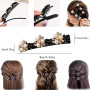 8 Pcs Barrette à Cheveux Latérale à Trois Fleurs, Clips de tresses en cristal pour cheveux épais et fins, accessoires de coiffur