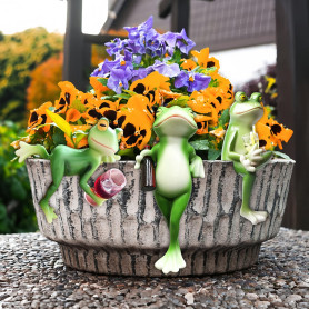 Lot de 3 figurines décoratives à suspendre pour pot de fleurs