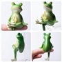 Lot de 3 figurines décoratives à suspendre pour pot de fleurs, grenouilles, animaux en résine, mini étang pour bassin, mini étan