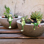 Lot de 3 figurines décoratives à suspendre pour pot de fleurs, grenouilles, animaux en résine, mini étang pour bassin, mini étan