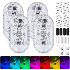 4 PCS RGB Éclairage Intérieur de Voiture