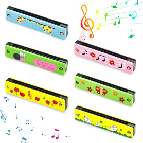 Harmonica For Children Lot de 6 harmonica en bois à 16 trous - Cadeau musical parfait pour les enfants
