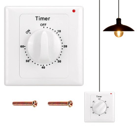 Compte à rebours Interrupteur : AC 220 V Minuterie 60 minutes Interrupteur d'éclairage avec minuterie IP65 Protection contre l'e