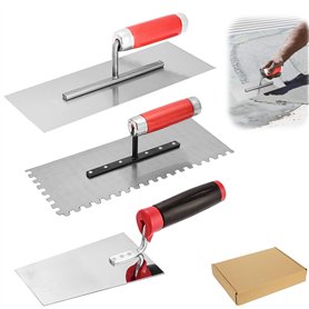 Truelle de maçon en acier inoxydable : lot de 3 truelles de lissage en acier inoxydable avec truelles de nettoyage