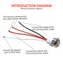 Lot de 2 interrupteurs tactiles LED 12 V - 5-24 V CC - Interrupteur tactile pour trou de montage de 18 mm - Intensité variable e