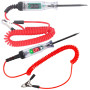 Lot de 2 testeurs de tension pour voiture - 3 V-120 V - Avec lampe de test et écran LCD numérique - Avec pince crocodile