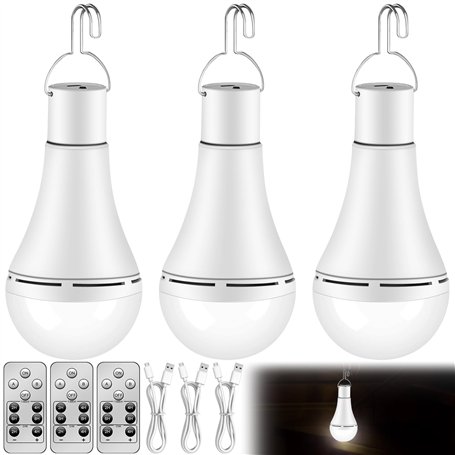 GBKDQQ Pack de 3 ampoules rechargeables USB