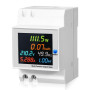 Compteur électrique rail DIN - Compteur d'énergie numérique LCD 6 en 1 - Multifonctions - CA 40-300 V - 100 A - Compteur de cour