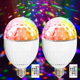 2x Lampe disco LED E27 5W RGB LED boule-disco