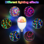 2x Lampe disco LED E27 5W RGB LED boule-disco, lumière ampouledisco rotative à 360°, lumière de fêteLED avec télécommande, sourc