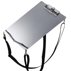 Porte-bloc en aluminium avec 2 porte-bloc avec bandoulière réglable de 88 à 154 cm