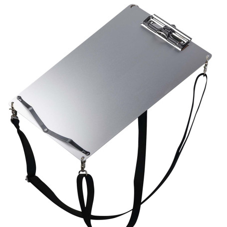 Porte-bloc en aluminium avec 2 porte-bloc avec bandoulière réglable de 88 à 154 cm