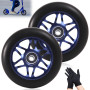 Lot de 2 roues de rechange pour trottinette Stunt - 100 mm - 88A - Avec roulements ABEC-9 - En alliage d'aluminium - Accessoires