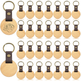 GOMETY Lot de 30 porte-clés vierges en bois - Étiquettes vierges - Pour décoration