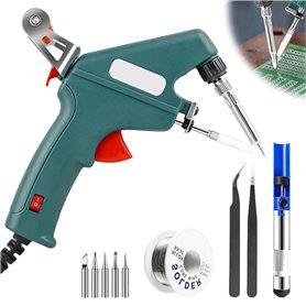 BAIFULAI Pistolet à Souder 60W Pistolet à Souder à Une Main Outil de Soudage Kit de Fer à Souder avec Étain
