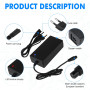 Cordon de Charge Hoverboard 42V 2A, 3 pôles AC Chargeur de Batterie pour Scooter, Chargeur de Batterie pour Scooter électrique, 