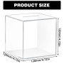 Tirelire en acrylique - 12 × 12 × 12 cm - Grande tirelire transparente - Ouverture par le haut - Ne s'ouvre pas - Pour le budget