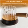 Lot de 2 gobelets doseurs à expresso en verre de 180 ml avec poignée en bois, verres à liqueur à expresso, mini tasses à express
