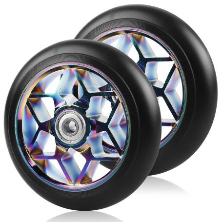 Stunt Lot de 2 roues de rechange pour trottinette Stunt - 110 mm - Multicolore - 88A - Avec roulements ABEC-9 - Noyau à rayons e