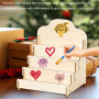 GBKDQQ Présentoir à cartes en bois avec support à 4 niveaux, support pour cartes postales, support de présentation, support pour