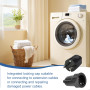 Lot de 5 paires de fiches Schuko - 250 V - 16 A - En caoutchouc - IP54 - Avec contact de protection - 2 broches - Extérieur étan