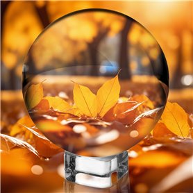 Boule de cristal K9 en verre transparent 100 mm avec base ronde en bois pour photographie