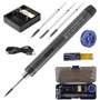Kit de fer à souder électrique sans fil - Rechargeable par USB - Avec écran LCD - 260 °C à 420 °C - 3 niveaux de température rég