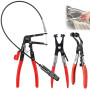 Lot de 3 pinces pour colliers de serrage avec col droit