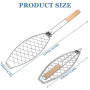 Lot de 3 supports de barbecue avec poignée en bois - 63 x 12 cm - Avec poignée en métal - Pour barbecue et barbecue