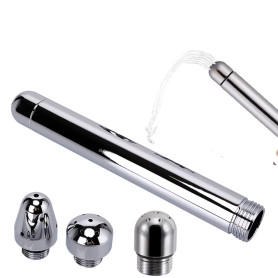 Douche Enema Douche pièces jointes en aluminium 3 Pomme de douche d'eau Buse anal rincer vaginal kit de nettoyage Cleaner + velo