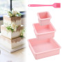 REFORUNG Lot de 3 Moules à Gâteau Carrés en Silicone Antiadhésif - Pour Layer Cake