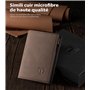 TENBST Porte Carte Homme, Portefeuille en Cuir avec Blocage RFID, 8 Porte Carte Crédit, Portefeuille pour Homme avec Compartimen