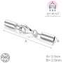 My Bead 5 pièces kits de montage Ø 2.5 mm argent 925 fermoirs mousqueton et embouts pour la bracelets en cuir DIY