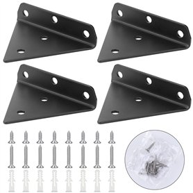 Lot de 4 supports d'étagère triangulaires invisibles flottants cachés avec vis Supports muraux en métal robustes pour étagère de