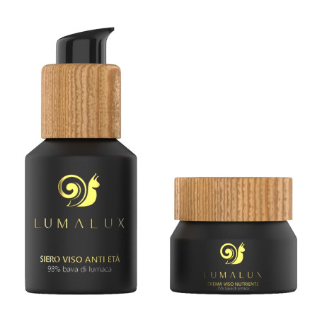 Lumalux COMBOPACK soins pour le visage - serum acide hyaluronique 98% de bave d’escargot 50ml et crème bave d'escargot BIO à 75%